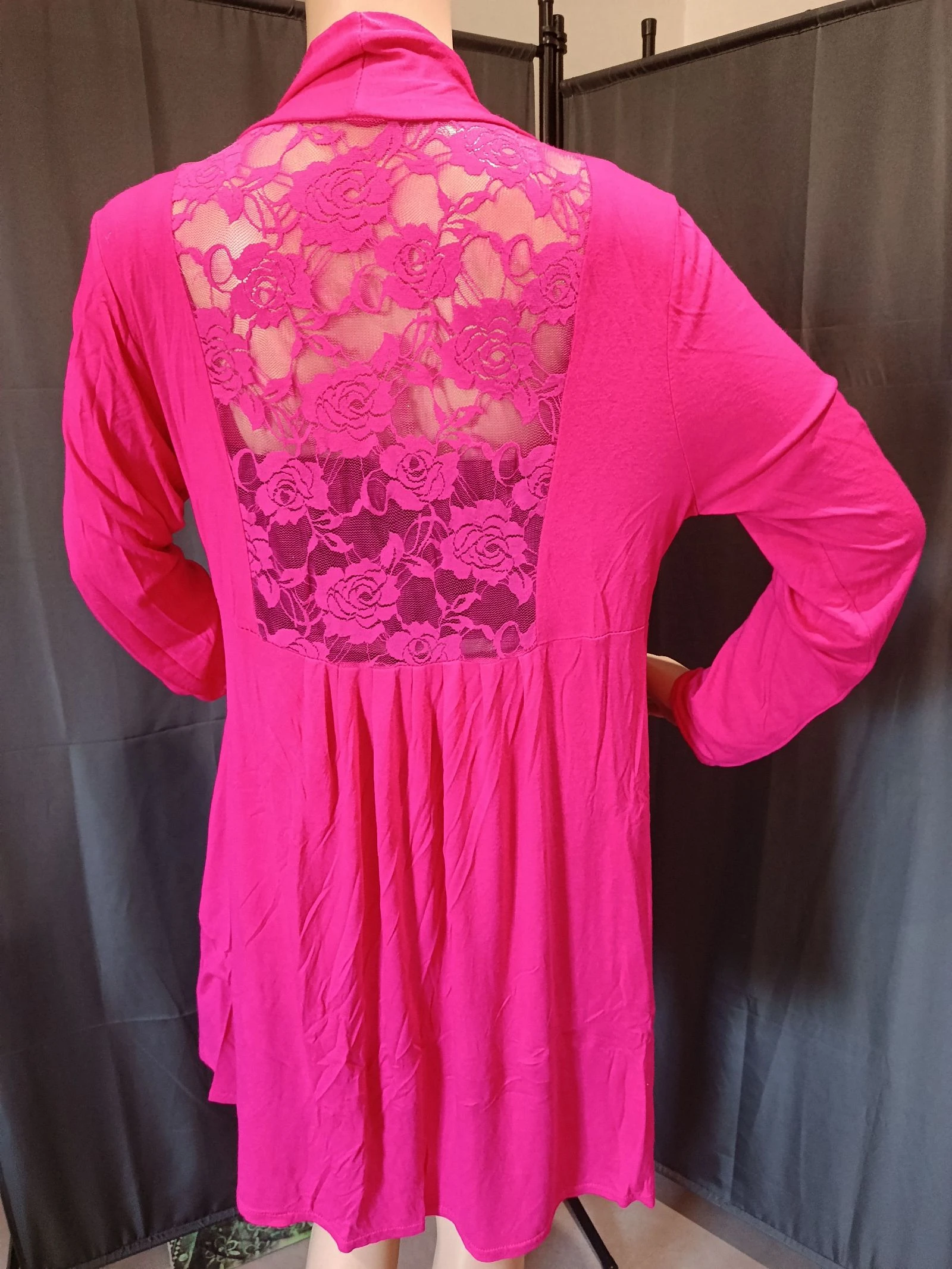 Roze fushia vloeiende jas – photo 3